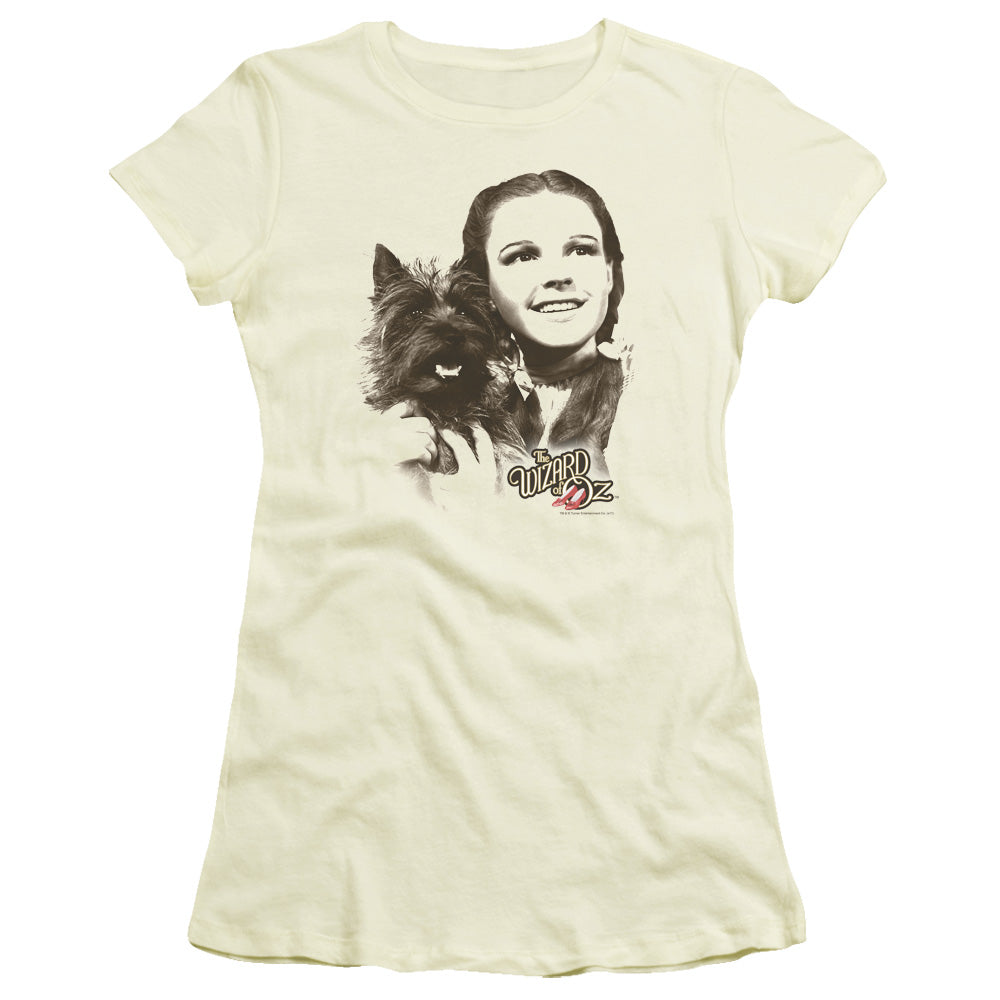 Wizard Of Oz - Dorothy & Toto - Short Sleeve Junior Sheer - Cream T-shirt