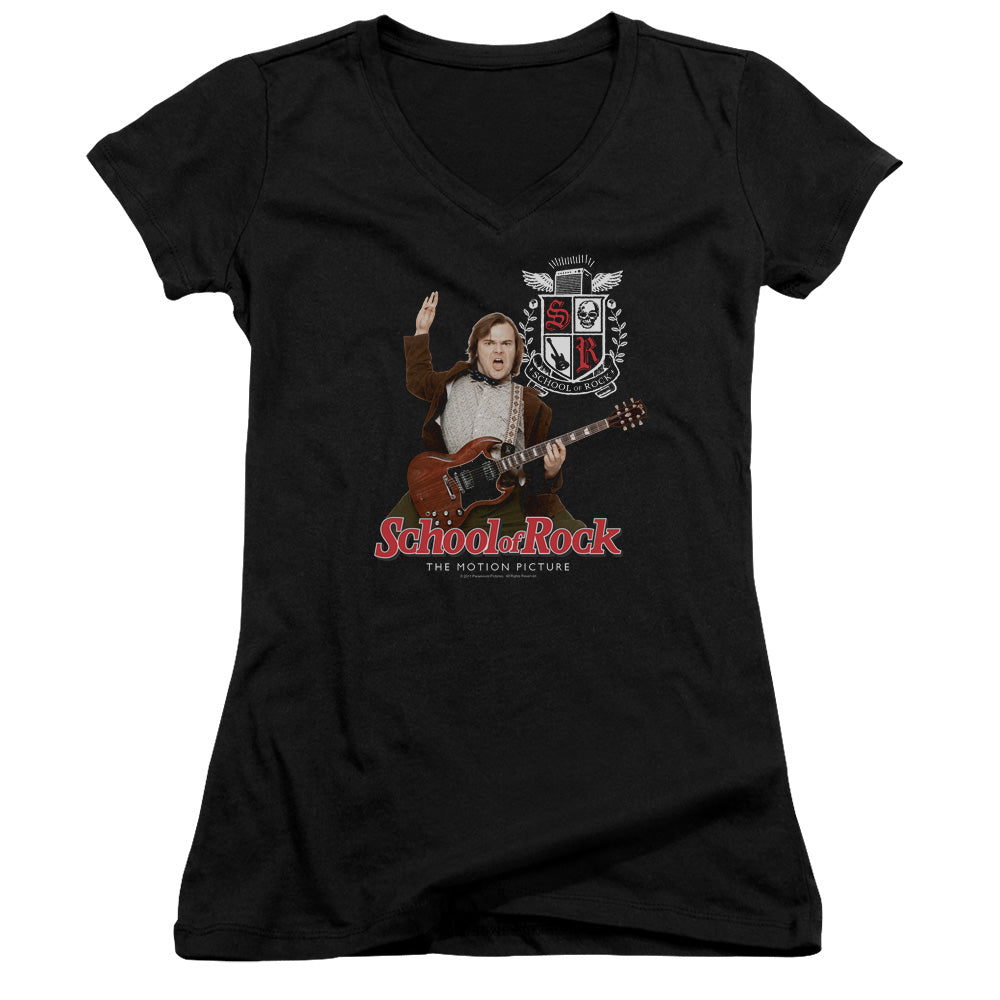 School Of Rock - The Teacher Is In - Junior V-neck - Black