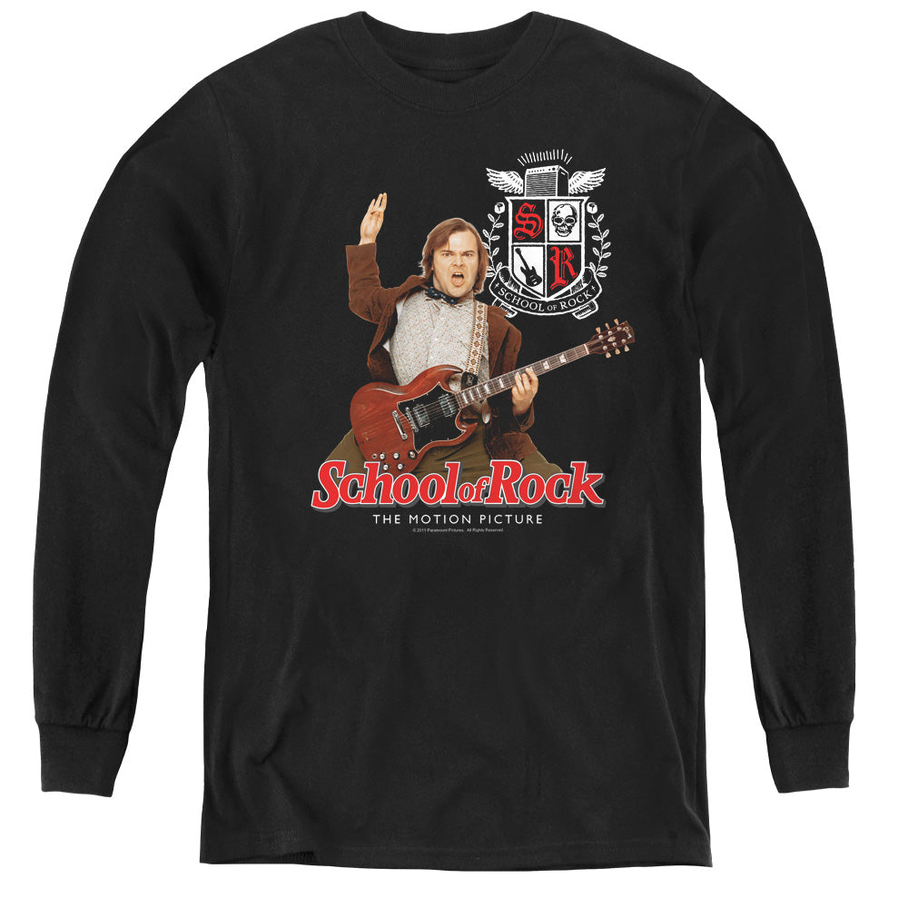 School Of Rock - The Teacher Is In - Youth Long Sleeve Tee - Black