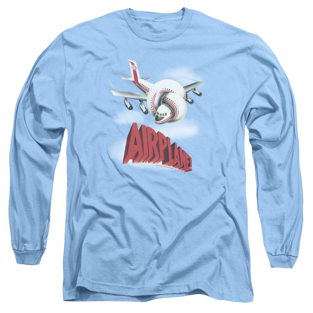 Airplane - Logo - Long Sleeve Adult 18/1 - Carolina Blue T-shirt