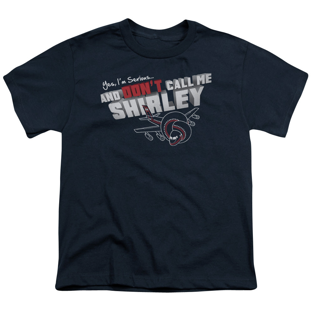 Airplane - Dont Call Me Shirley - Short Sleeve Youth 18/1 - Navy T-shirt