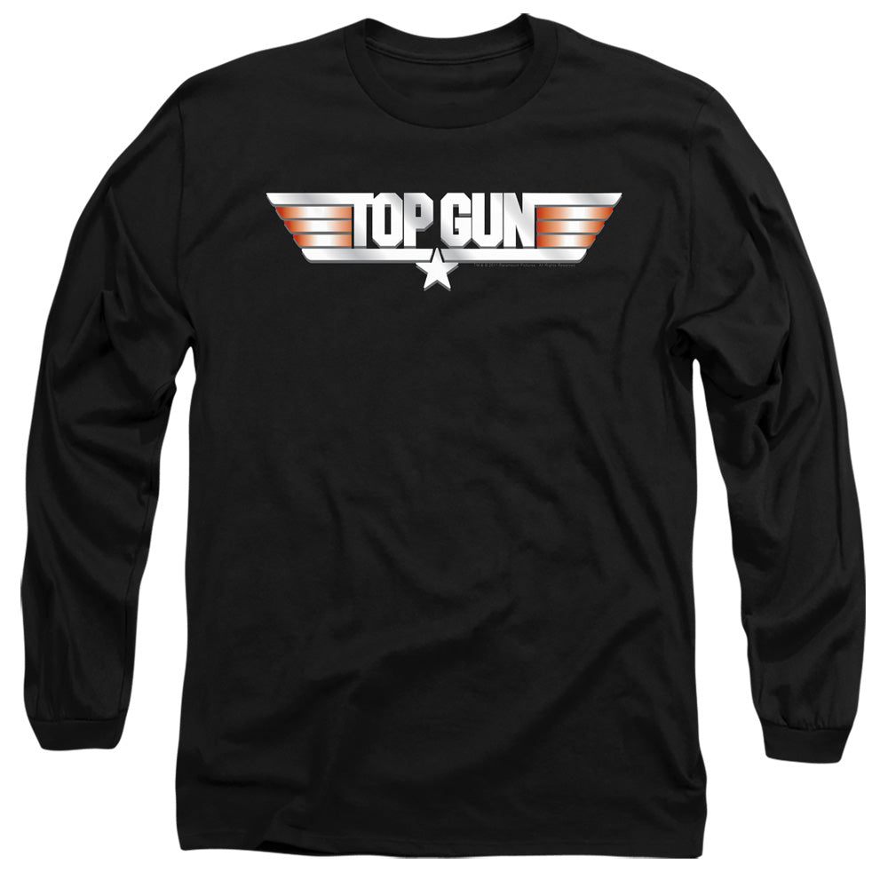 Top Gun - Logo - Long Sleeve Adult 18/1 - Black T-shirt
