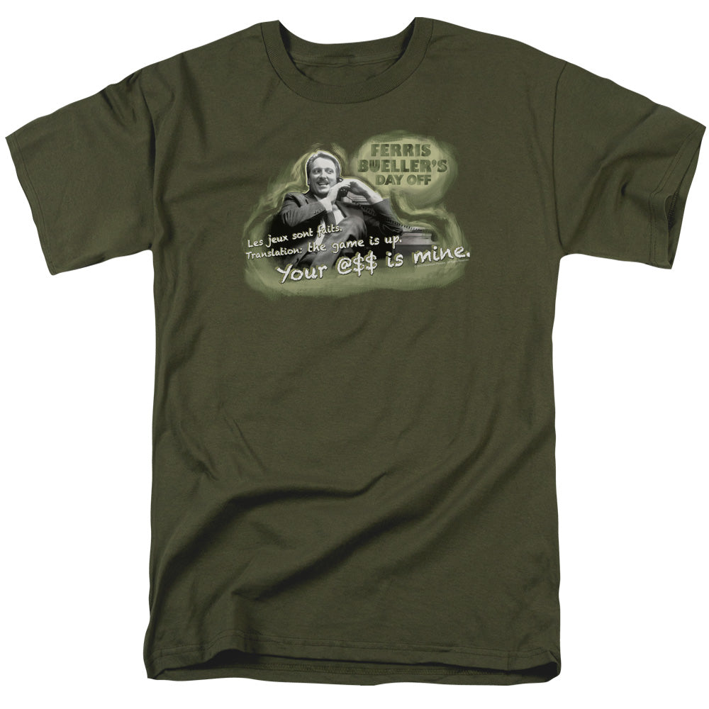Ferris Bueller - Mr. Rooney - Short Sleeve Adult 18/1 - Military Green T-shirt