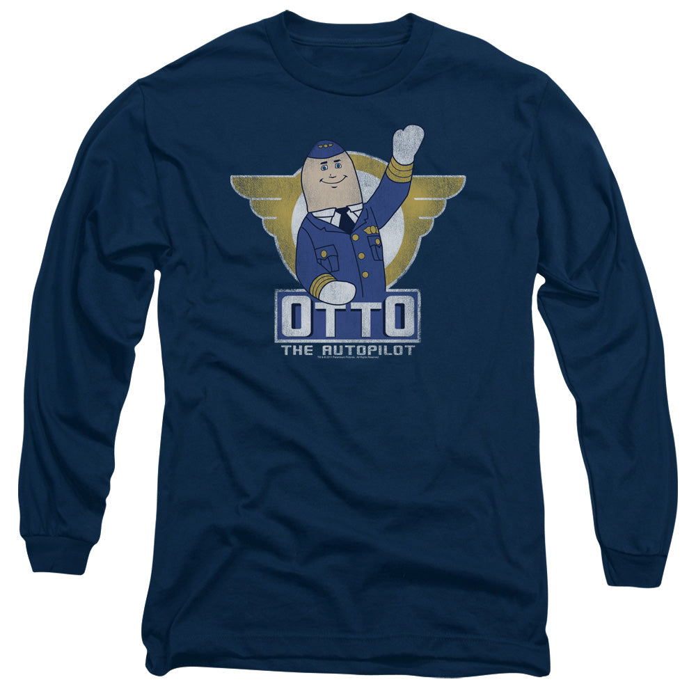 Airplane - Otto - Long Sleeve Adult 18/1 - Navy T-shirt