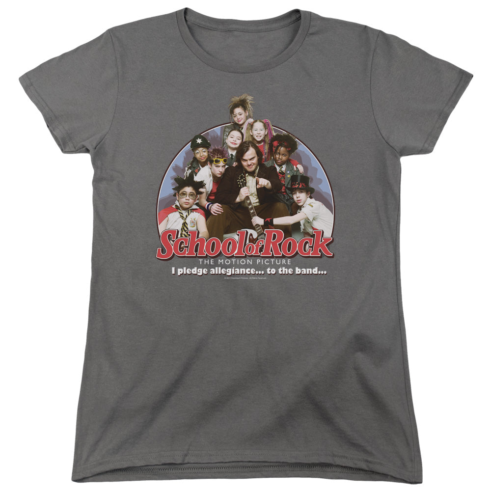 School Of Rock - I Pledge Allegiance - Short Sleeve Womens Tee - Charcoal T-shirt