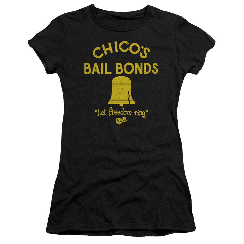 Bad News Bears - Chicos Bail Bonds - Short Sleeve Junior Sheer - Black T-shirt