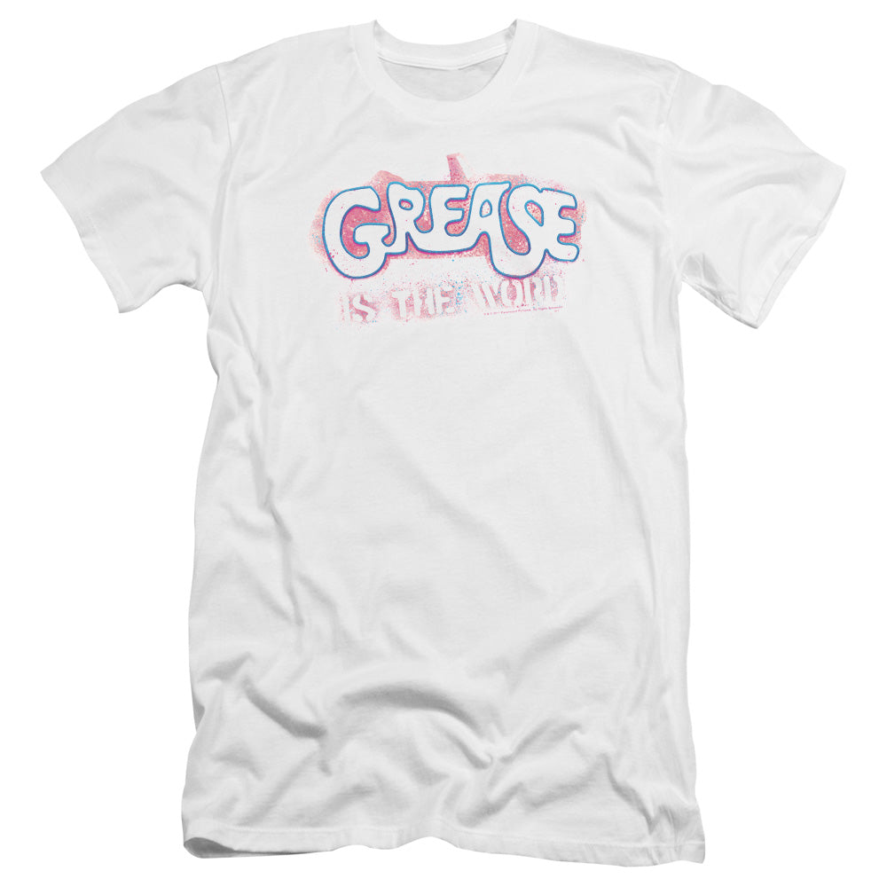 Grease - Grease Is The Word-premuim Canvas Adult Slim Fit 30/1 - White