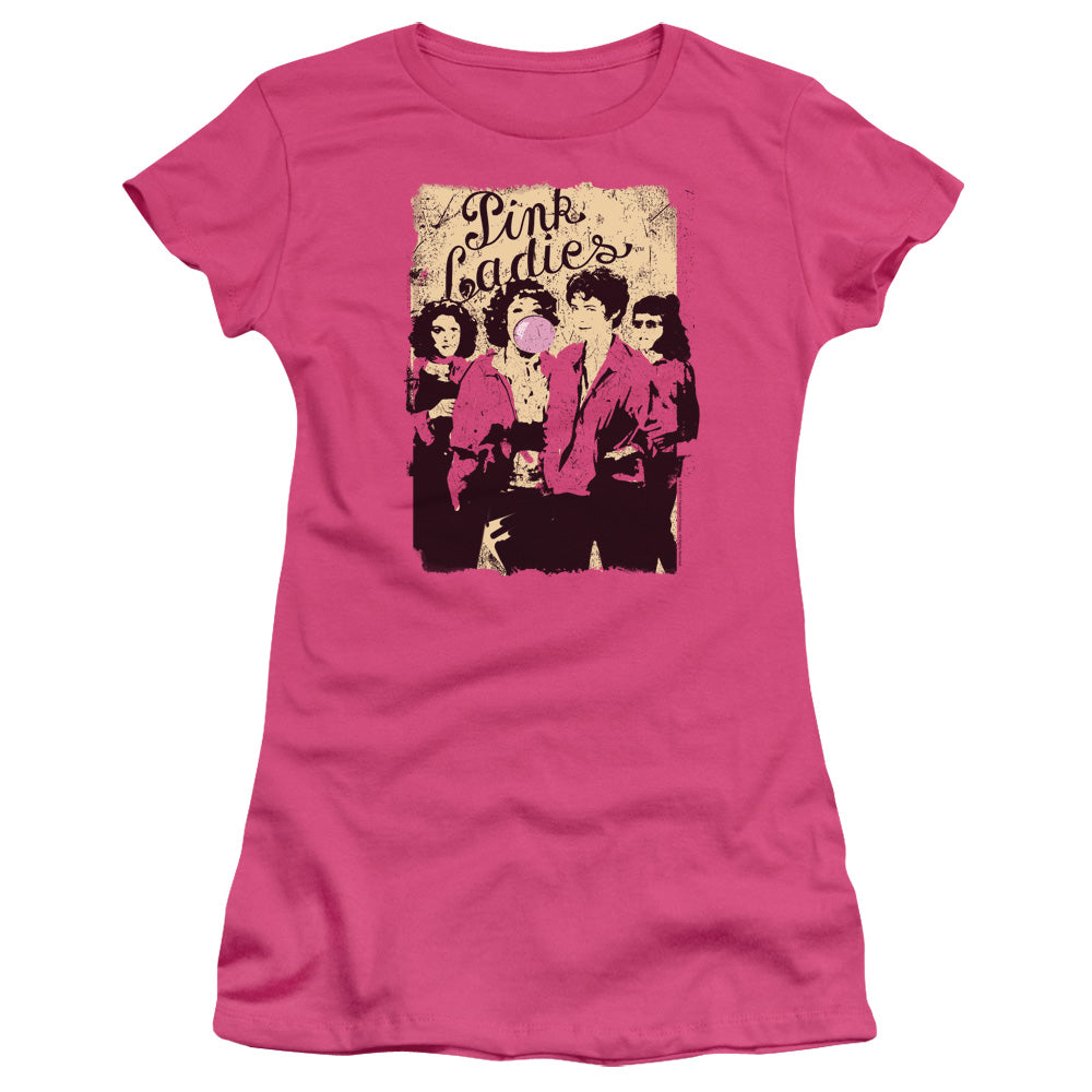 Grease - Pink Ladies - Short Sleeve Junior Sheer - Hot Pink T-shirt