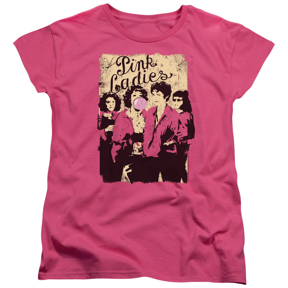 Grease - Pink Ladies - Short Sleeve Womens Tee - Hot Pink T-shirt