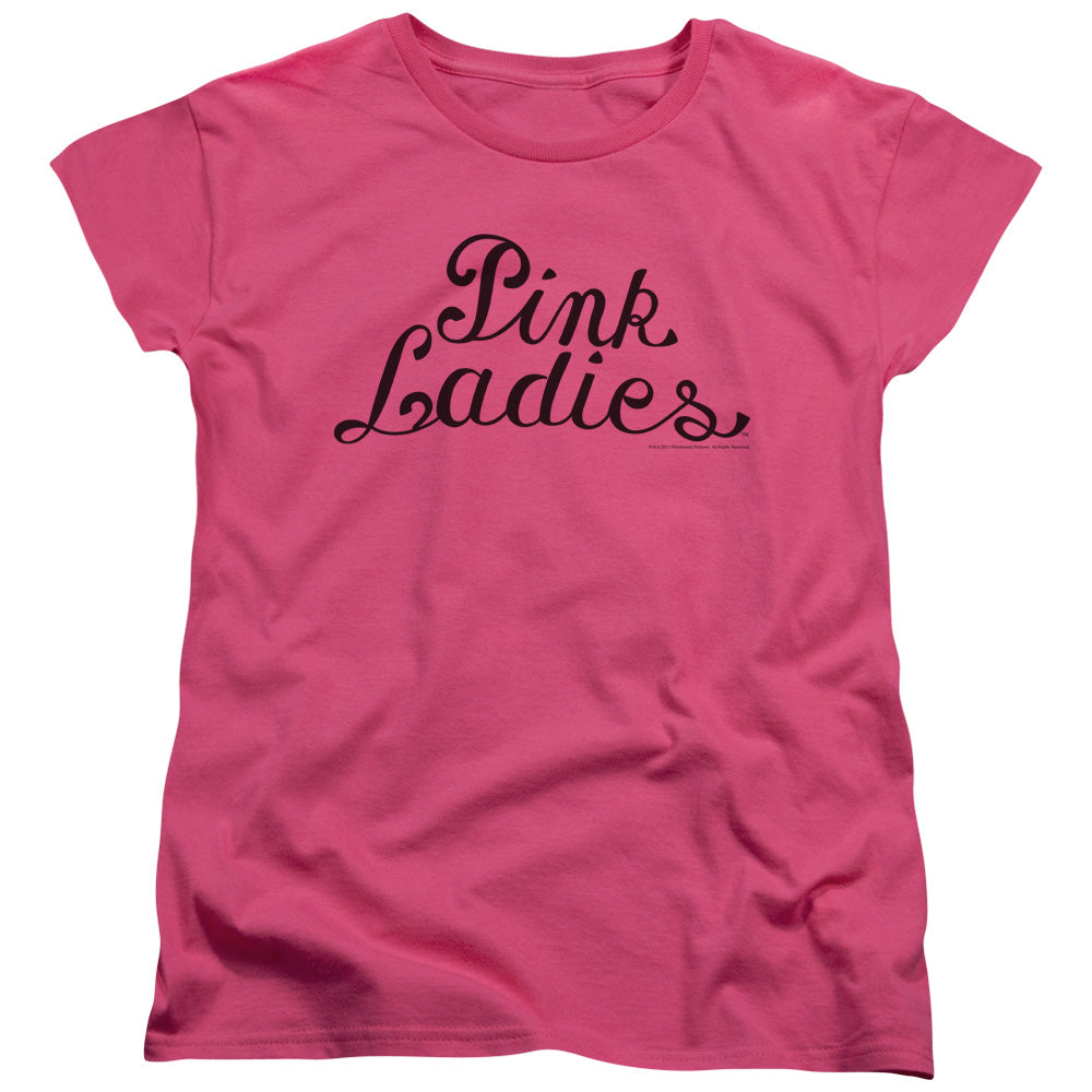 Grease - Pink Ladies Logo - Short Sleeve Womens Tee - Hot Pink T-shirt