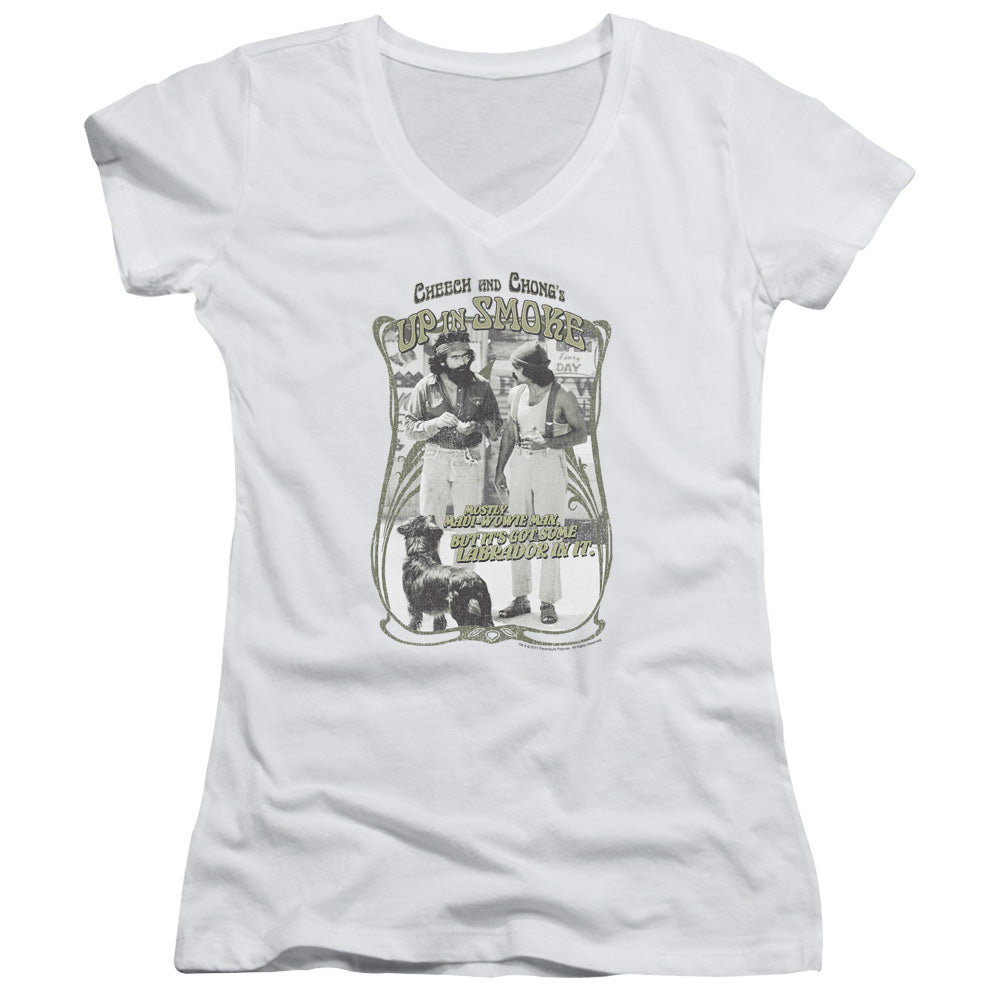 Up In Smoke - Labrador - Junior V-neck - White