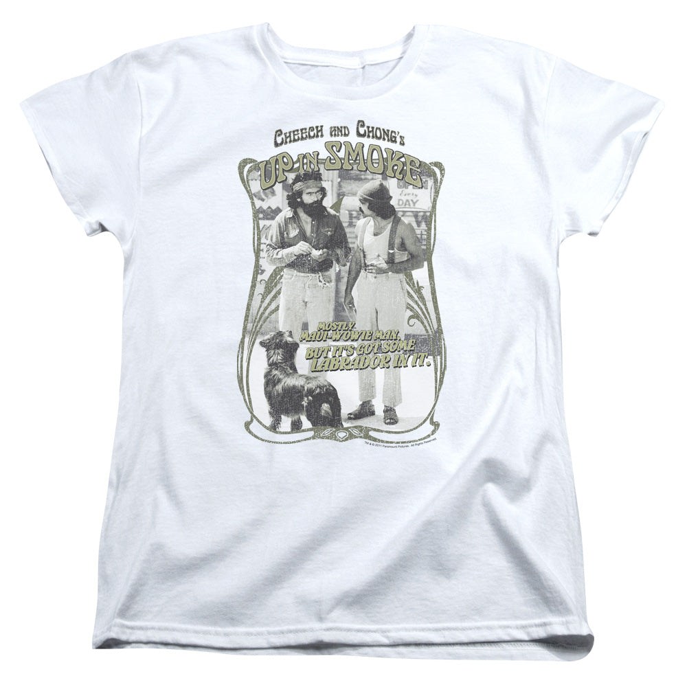 Up In Smoke - Labrador - Short Sleeve Womens Tee - White T-shirt