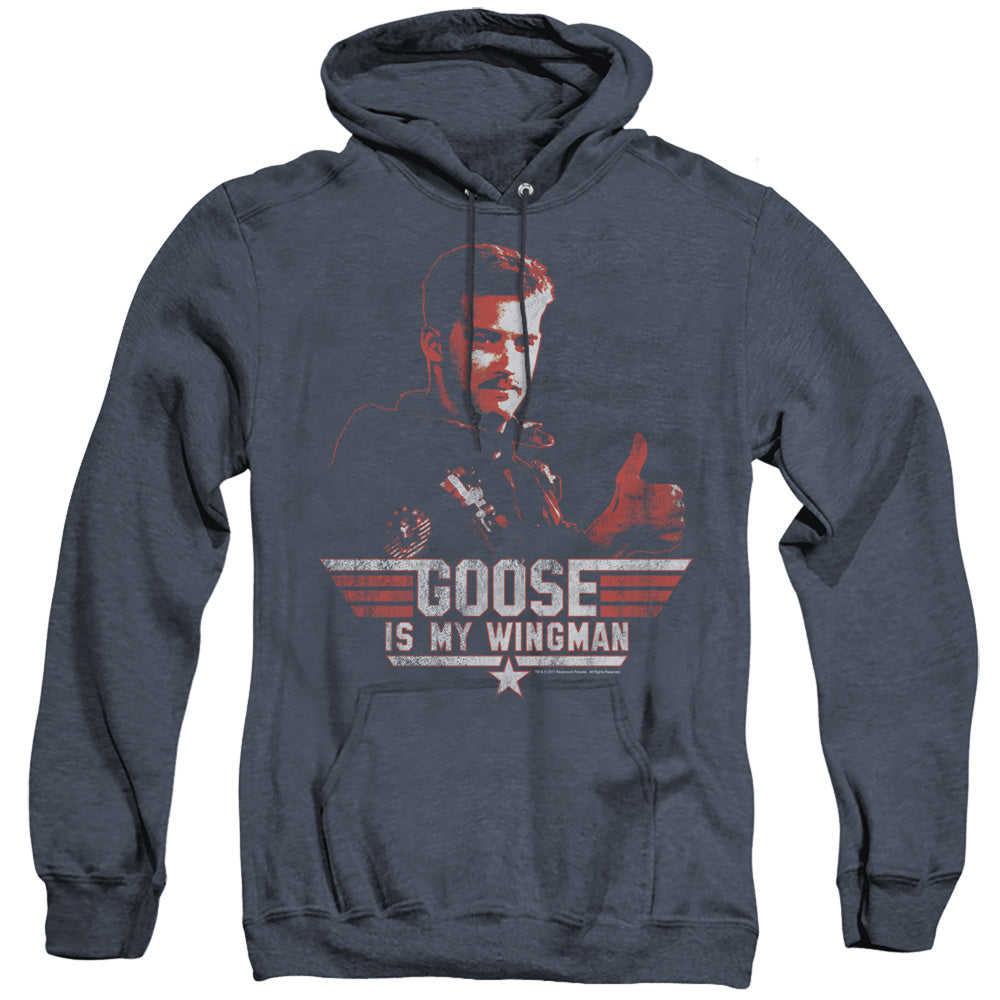 Top Gun Wingman Goose - Adult Heather Hoodie - Navy