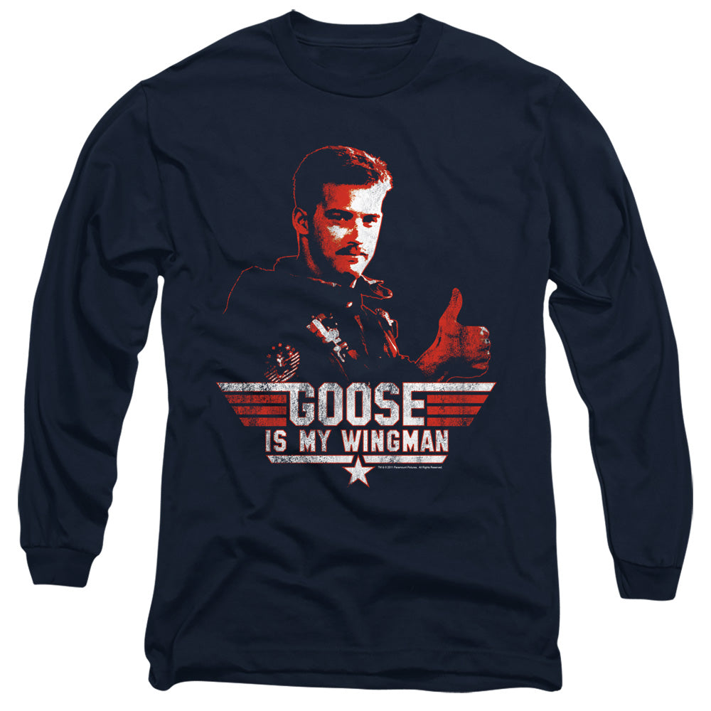 TOP GUN WINGMAN GOOSE - L/S ADULT 18/1 - NAVY T-Shirt