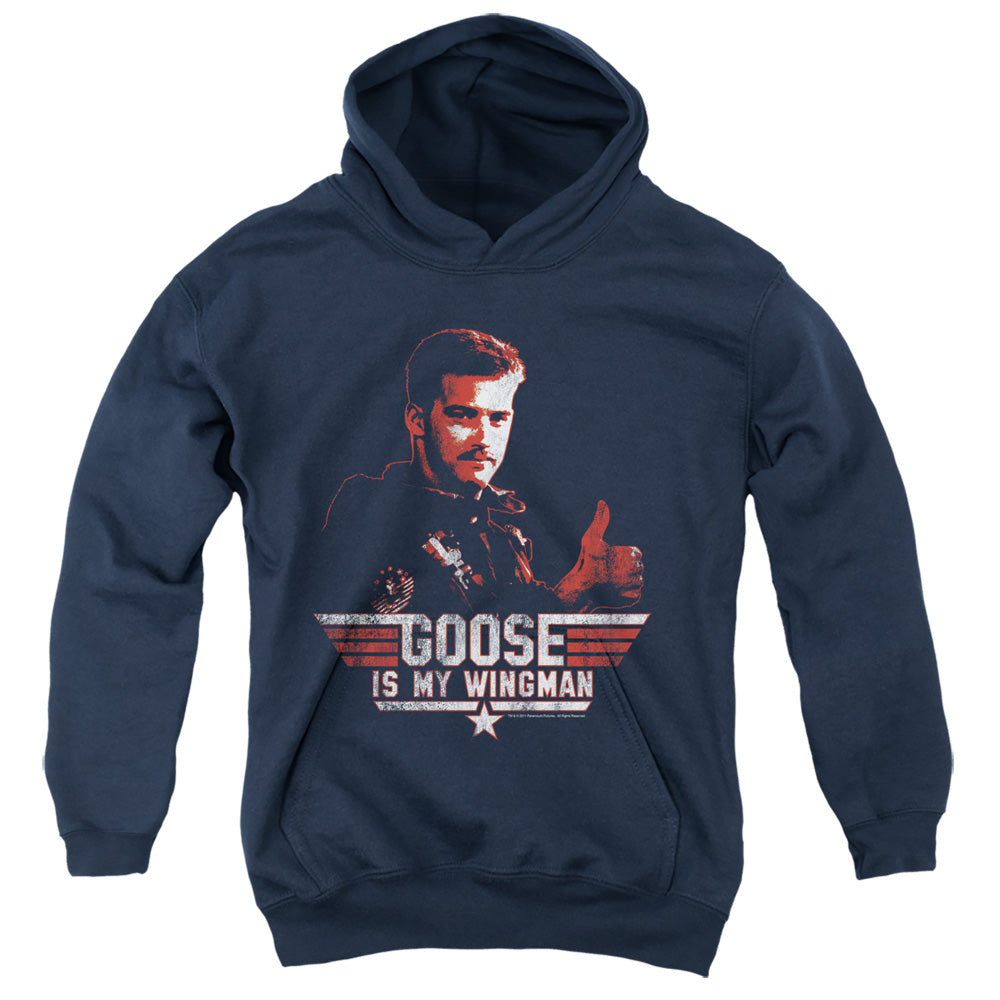 Top Gun Wingman Goose-youth Pull-over Hoodie - Navy