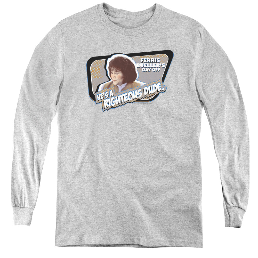 Ferris Bueller Grace - Youth Long Sleeve Tee - Athletic Heather