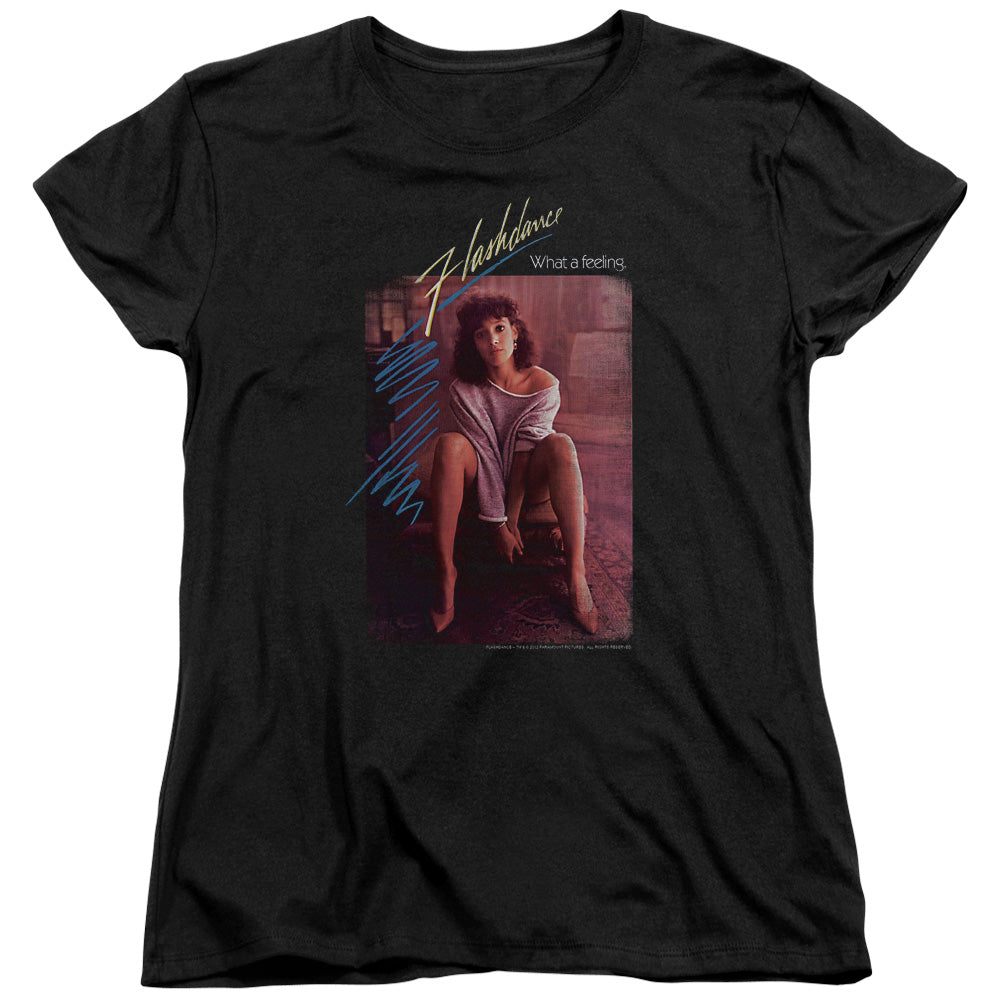 Flashdance - Title - Short Sleeve Womens Tee - Black T-shirt