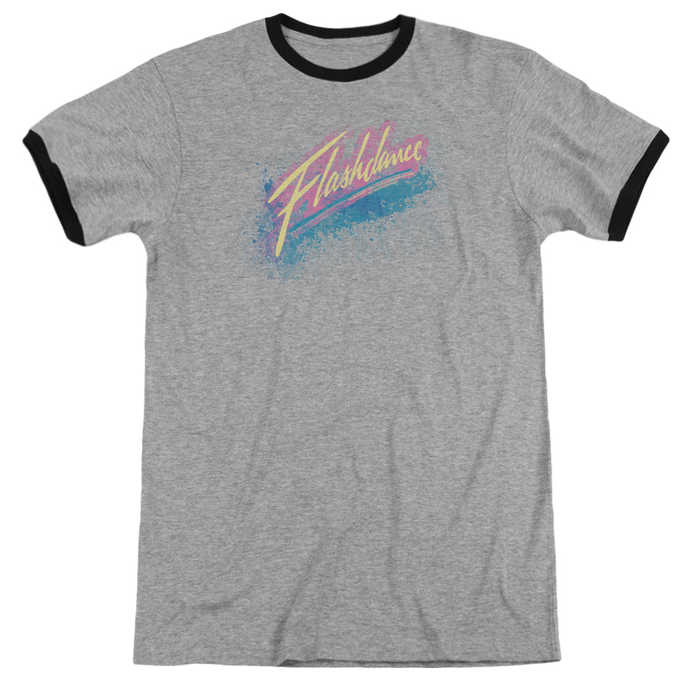 Flashdance - Spray Logo - Adult Ringer - Heather/black