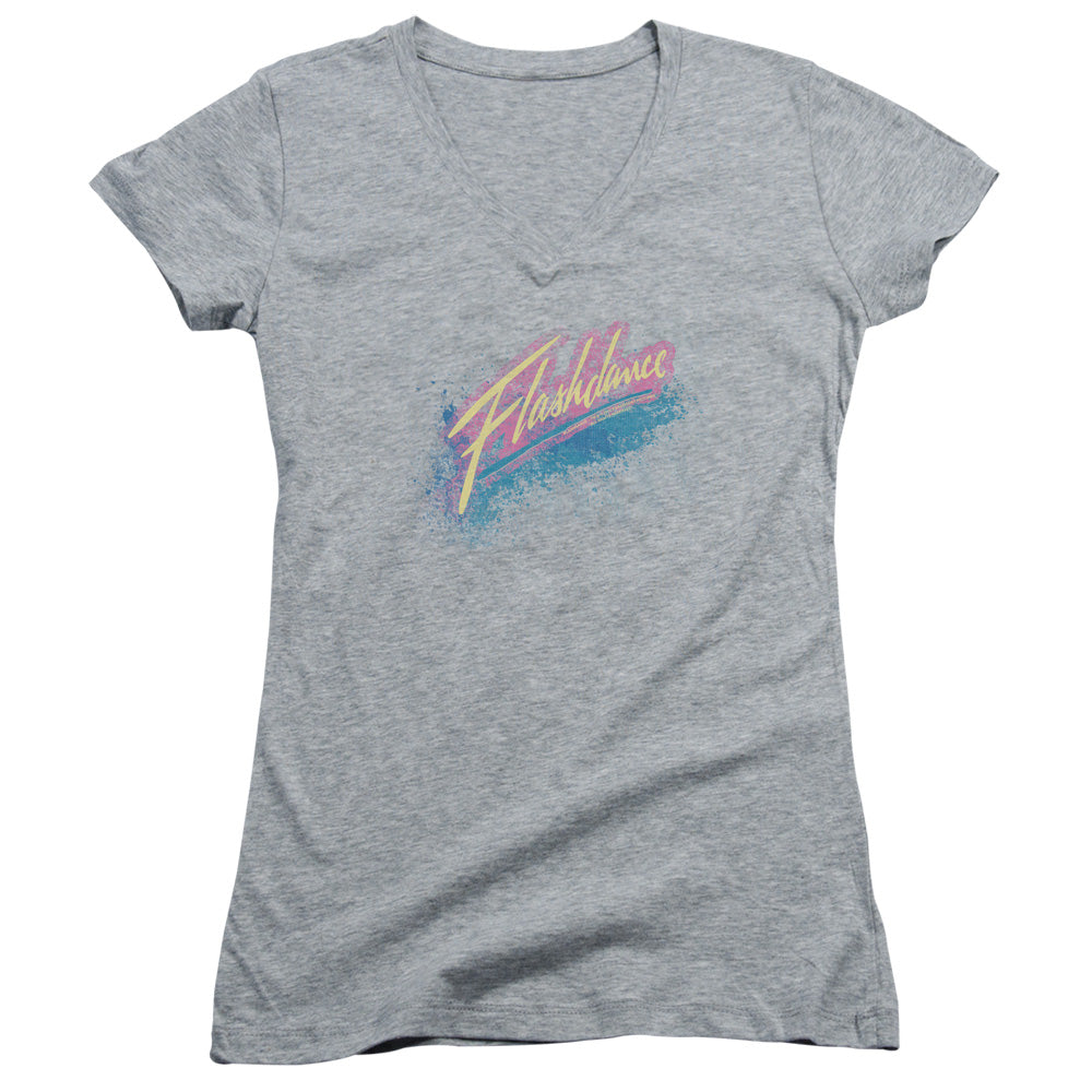 Flashdance - Spray Logo - Junior V-neck - Athletic Heather