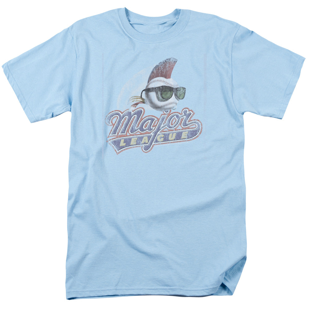 Major League - Distressed Logo - Short Sleeve Adult 18/1 - Light Blue T-shirt