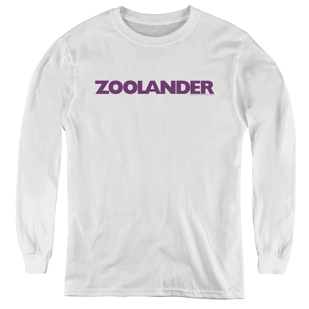 Zoolander Logo - Youth Long Sleeve Tee - White