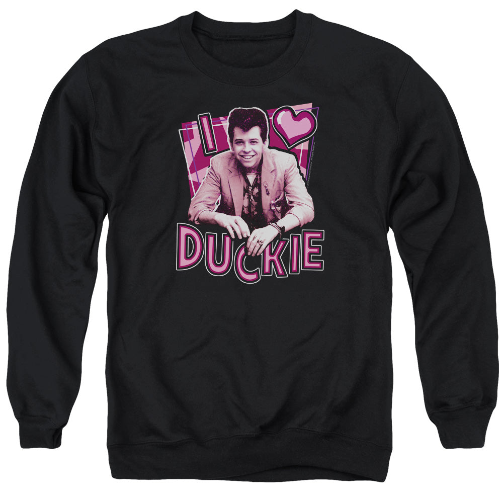 Pretty In Pink - I Heart Duckie - Adult Crewneck Sweatshirt - Black