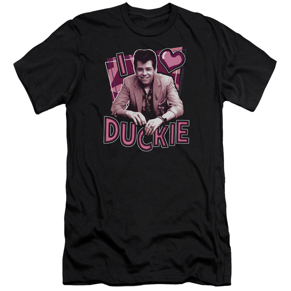Pretty In Pink - I Heart Duckie - Short Sleeve Adult 30/1 - Black T-shirt