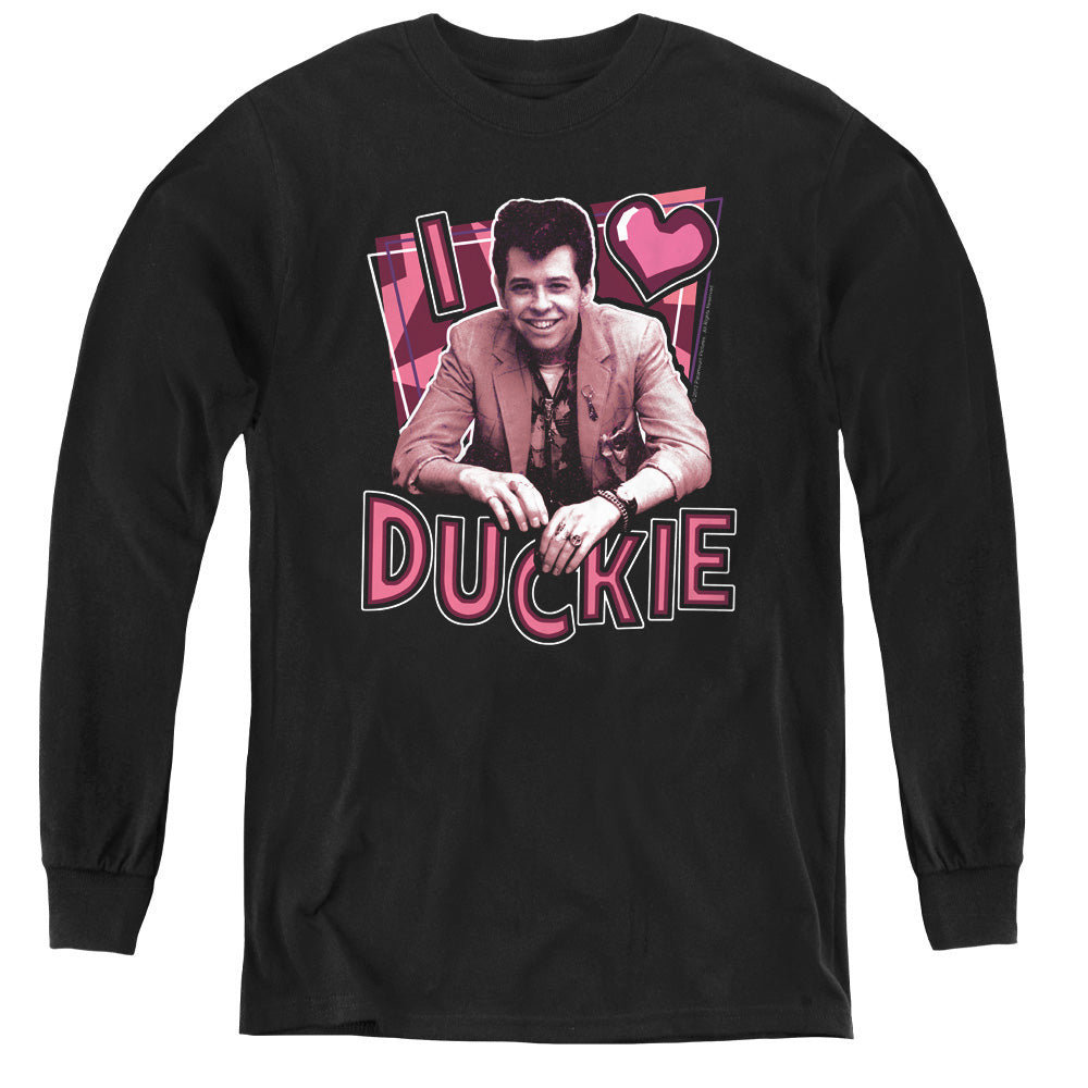 Pretty In Pink - I Heart Duckie - Youth Long Sleeve Tee - Black
