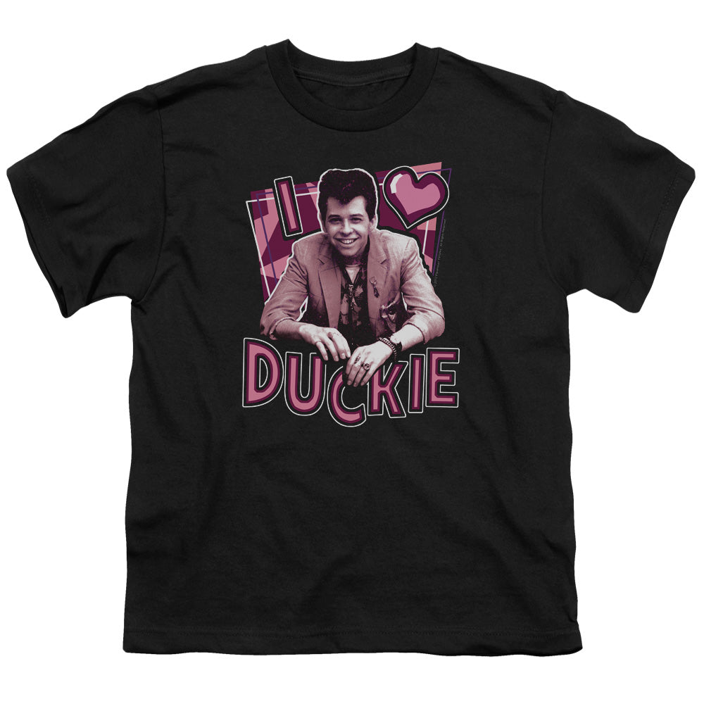 Pretty In Pink - I Heart Duckie - Short Sleeve Youth 18/1 - Black T-shirt