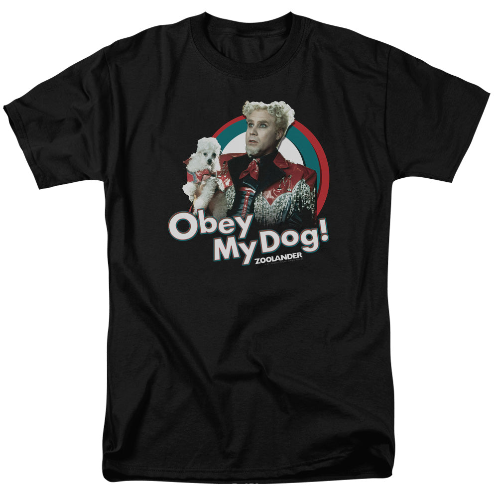 Zoolander - Obey My Dog - Short Sleeve Adult 18/1 - Black T-shirt
