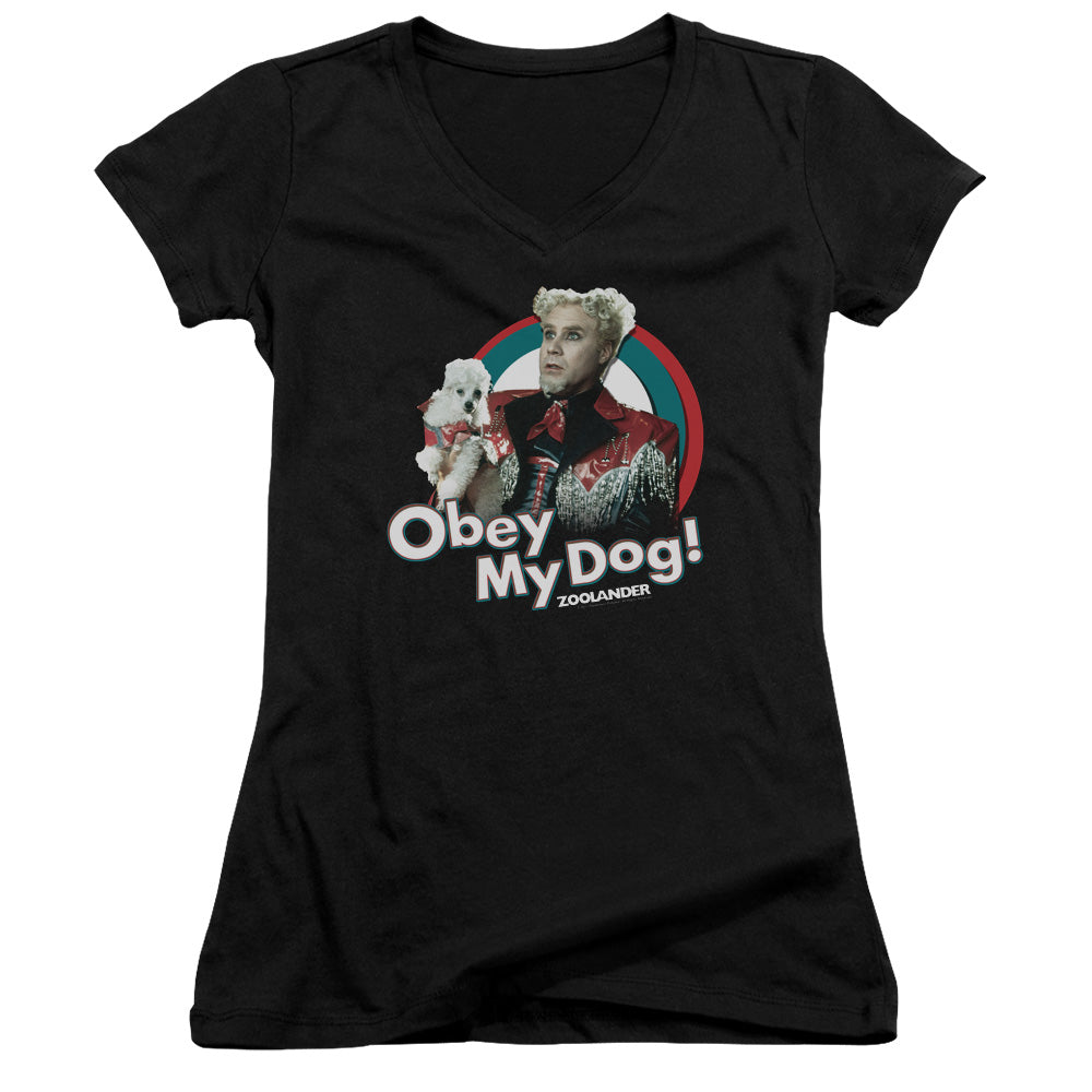 Zoolander Obey My Dog - Junior V-neck - Black