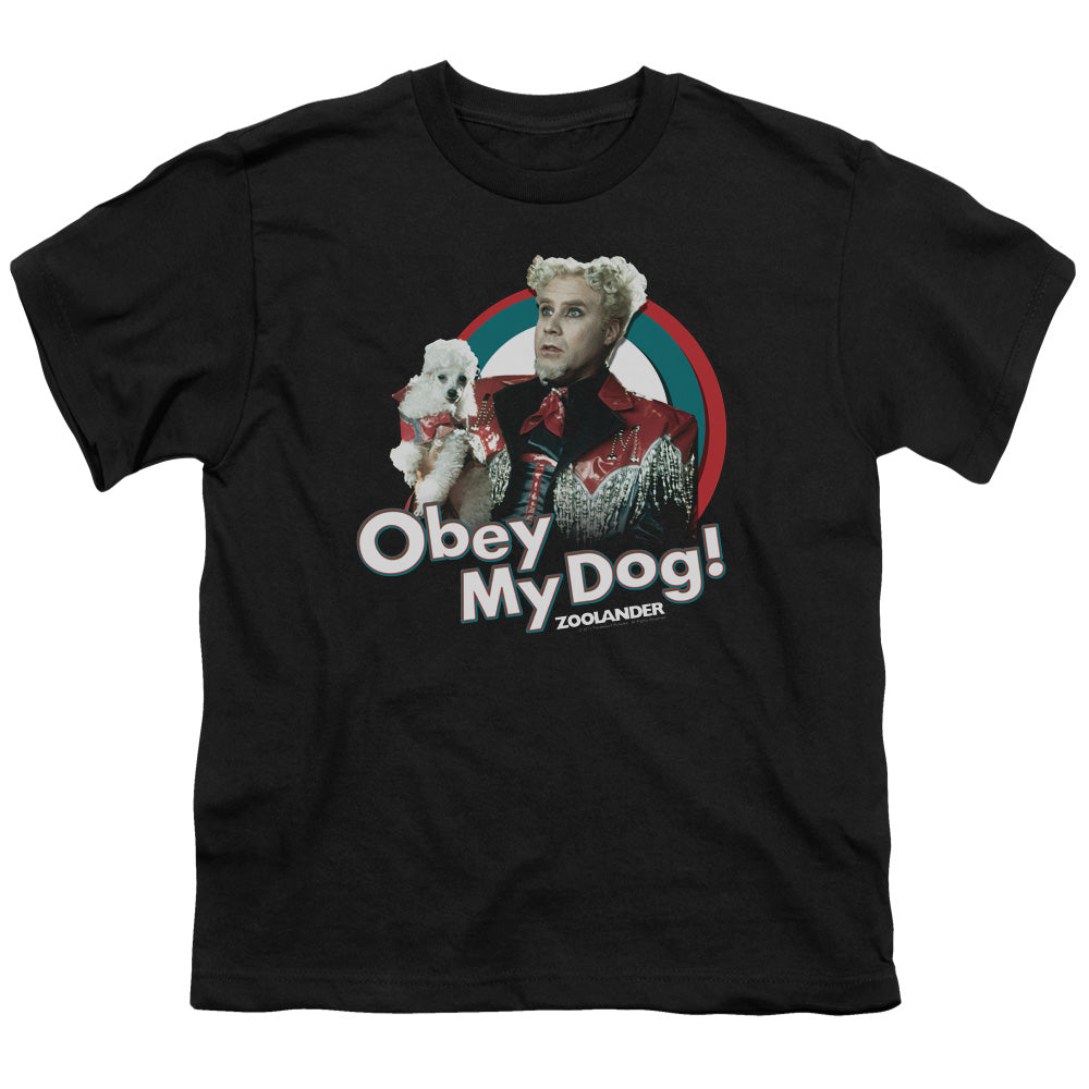 Zoolander - Obey My Dog - Short Sleeve Youth 18/1 - Black T-shirt