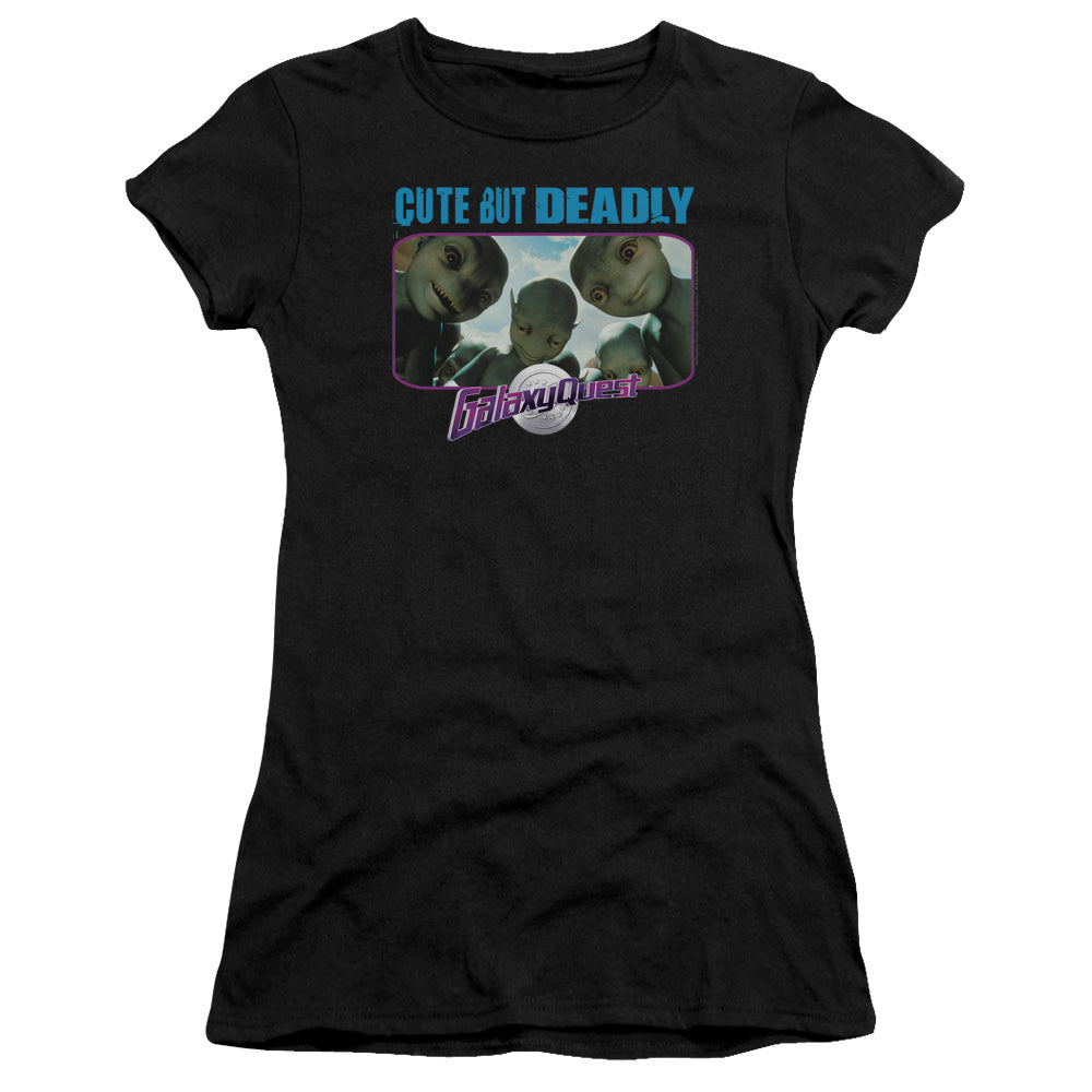 Galaxy Quest - Cute But Deadly - Short Sleeve Junior Sheer - Black T-shirt