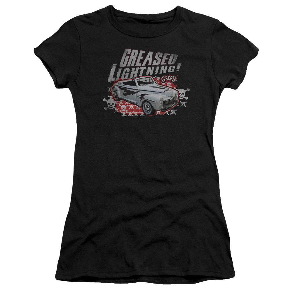 Grease - Greased Lightening - Short Sleeve Junior Sheer - Black T-shirt