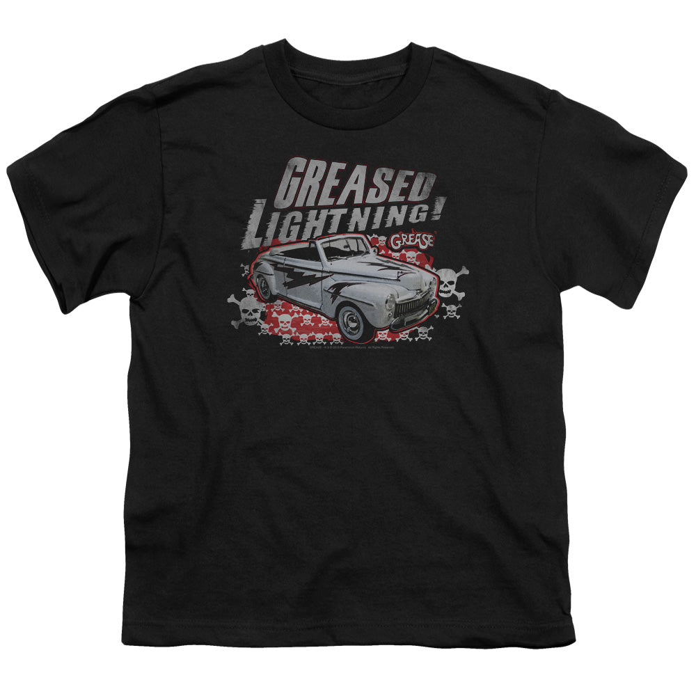 Grease - Greased Lightening - Short Sleeve Youth 18/1 - Black T-shirt