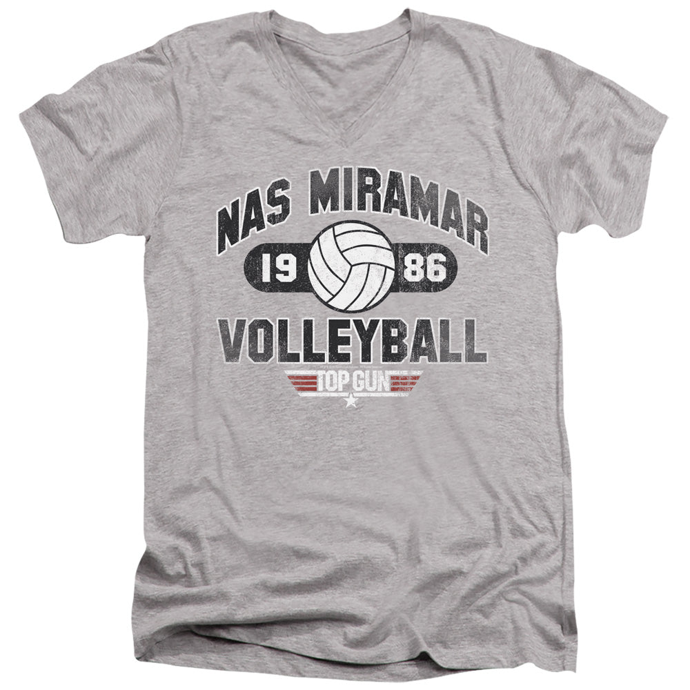 Top Gun - Nas Miramar Volleyball - Short Sleeve Adult V-neck - Athletic Heather T-shirt