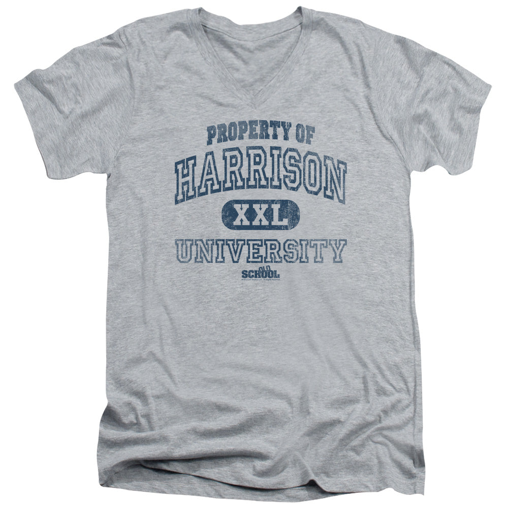 Old School - Property Of Harrison - Short Sleeve Adult V-neck - Athletic Heather T-shirt