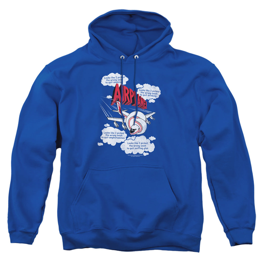 Airplane - Picked The Wrong Day - Adult Pull-over Hoodie - Royal Blue