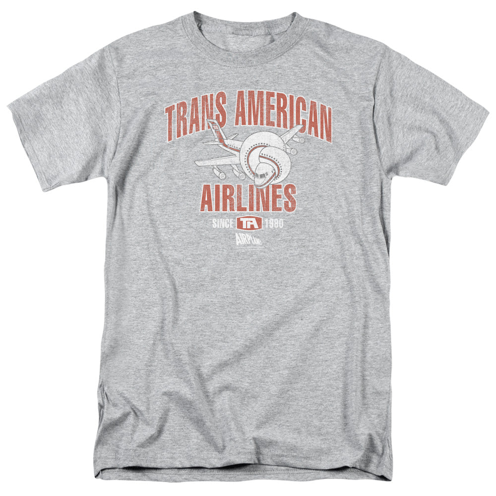 Airplane - Trans American - Short Sleeve Adult 18/1 - Athletic Heather T-shirt