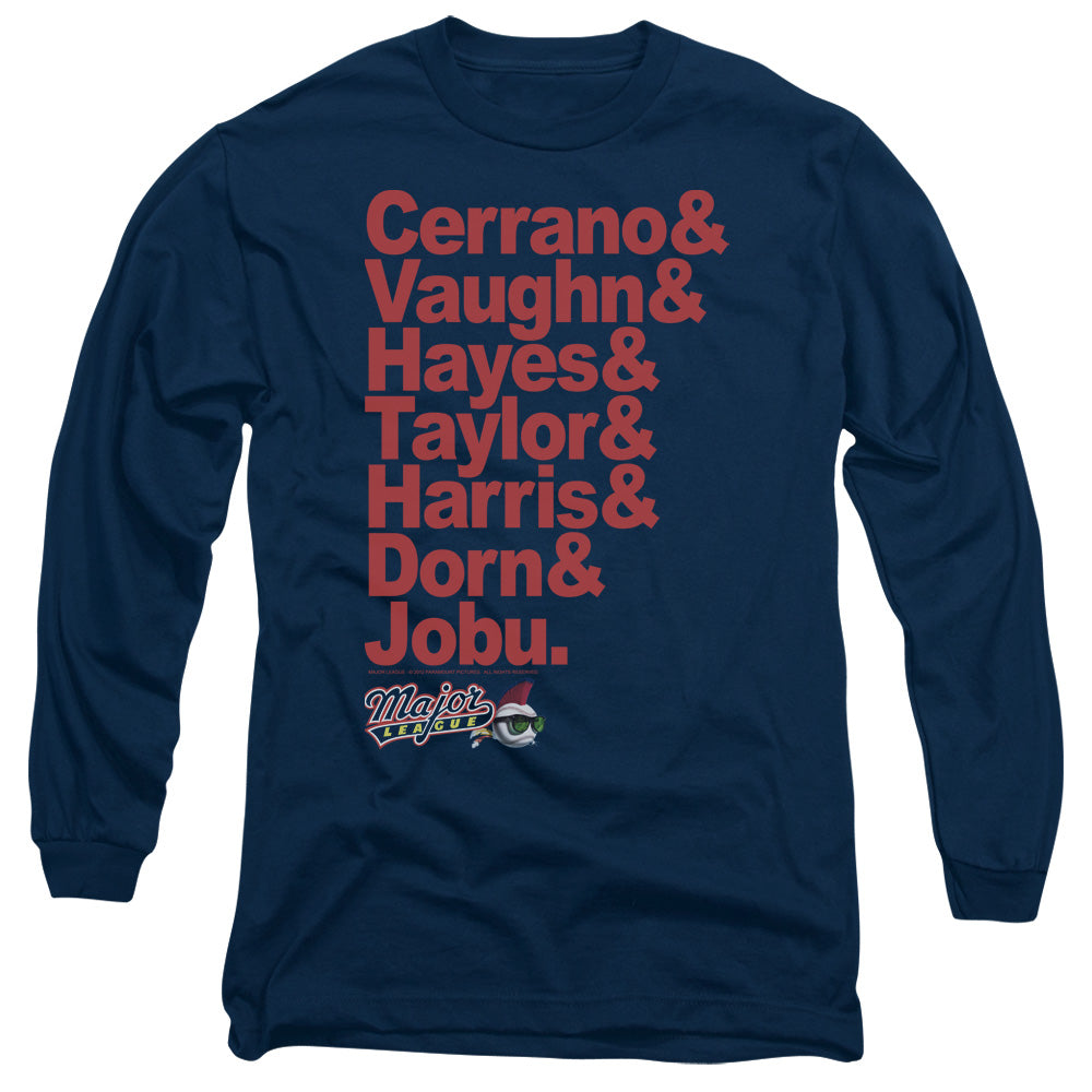 Major League - Team Roster - Long Sleeve Adult 18/1 - Navy T-shirt