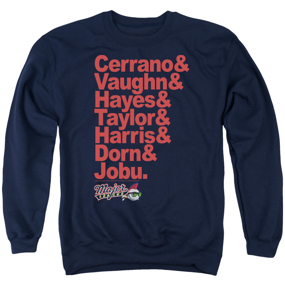 Major League - Team Roster - Adult Crewneck Sweatshirt - Navy
