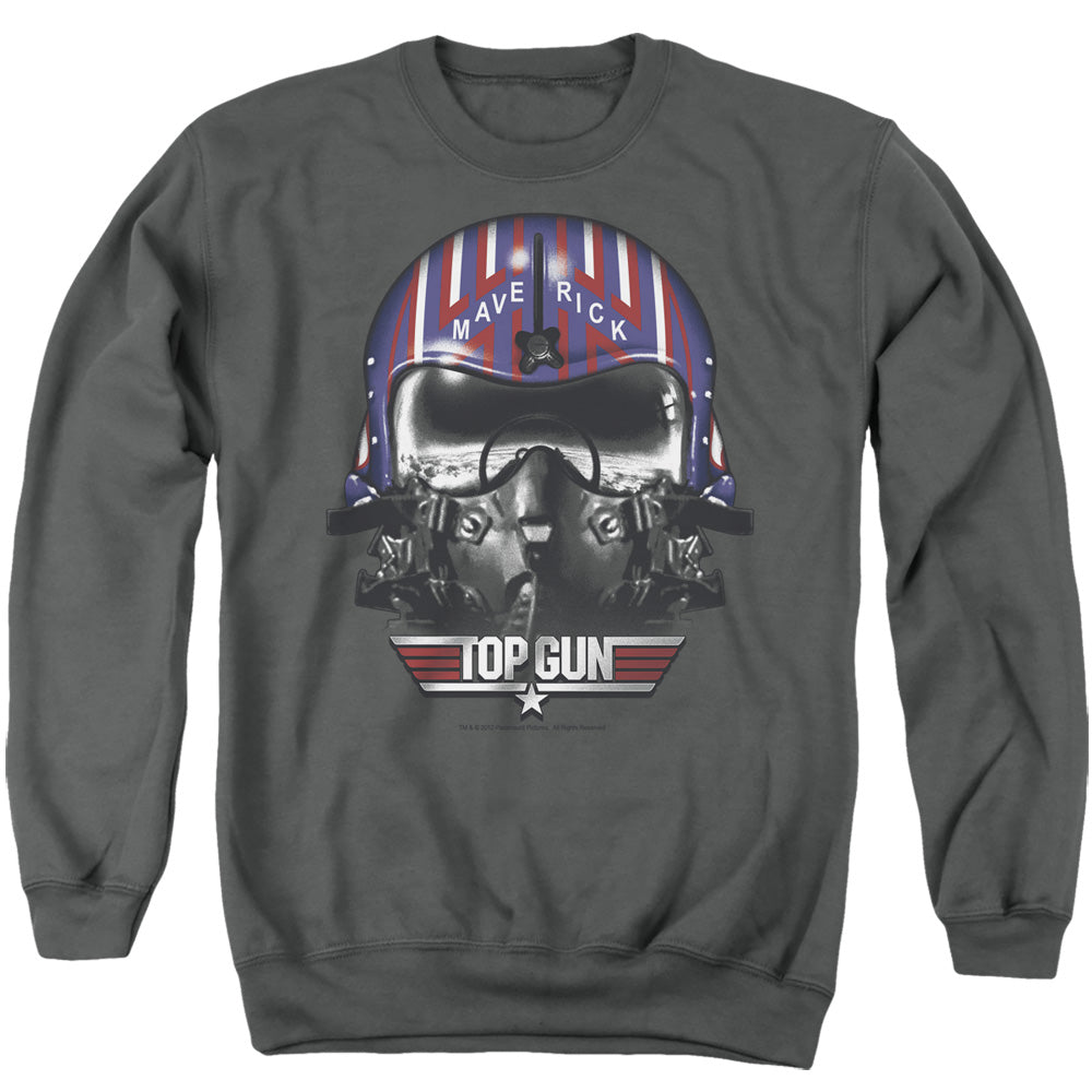 Top Gun - Maverick Helmet - Adult Crewneck Sweatshirt - Charcoal