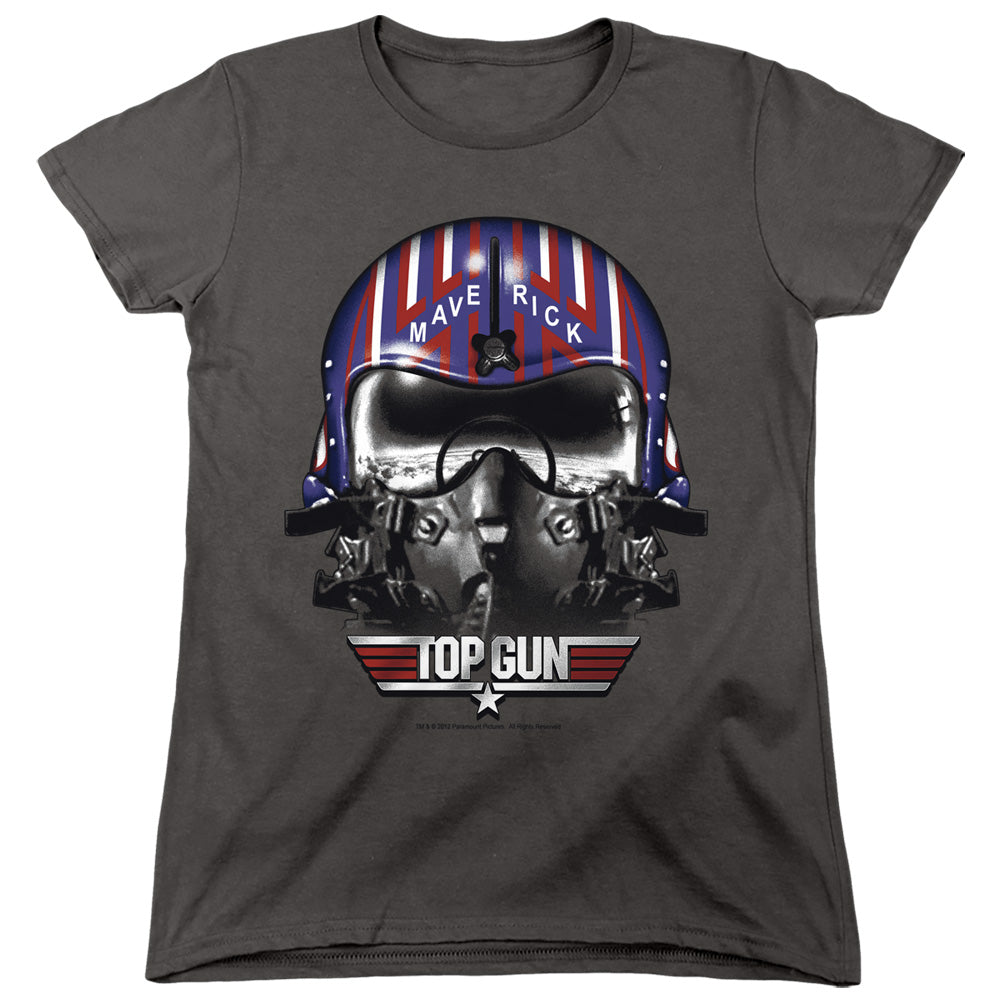 Top Gun - Maverick Helmet - Short Sleeve Womens Tee - Charcoal T-shirt