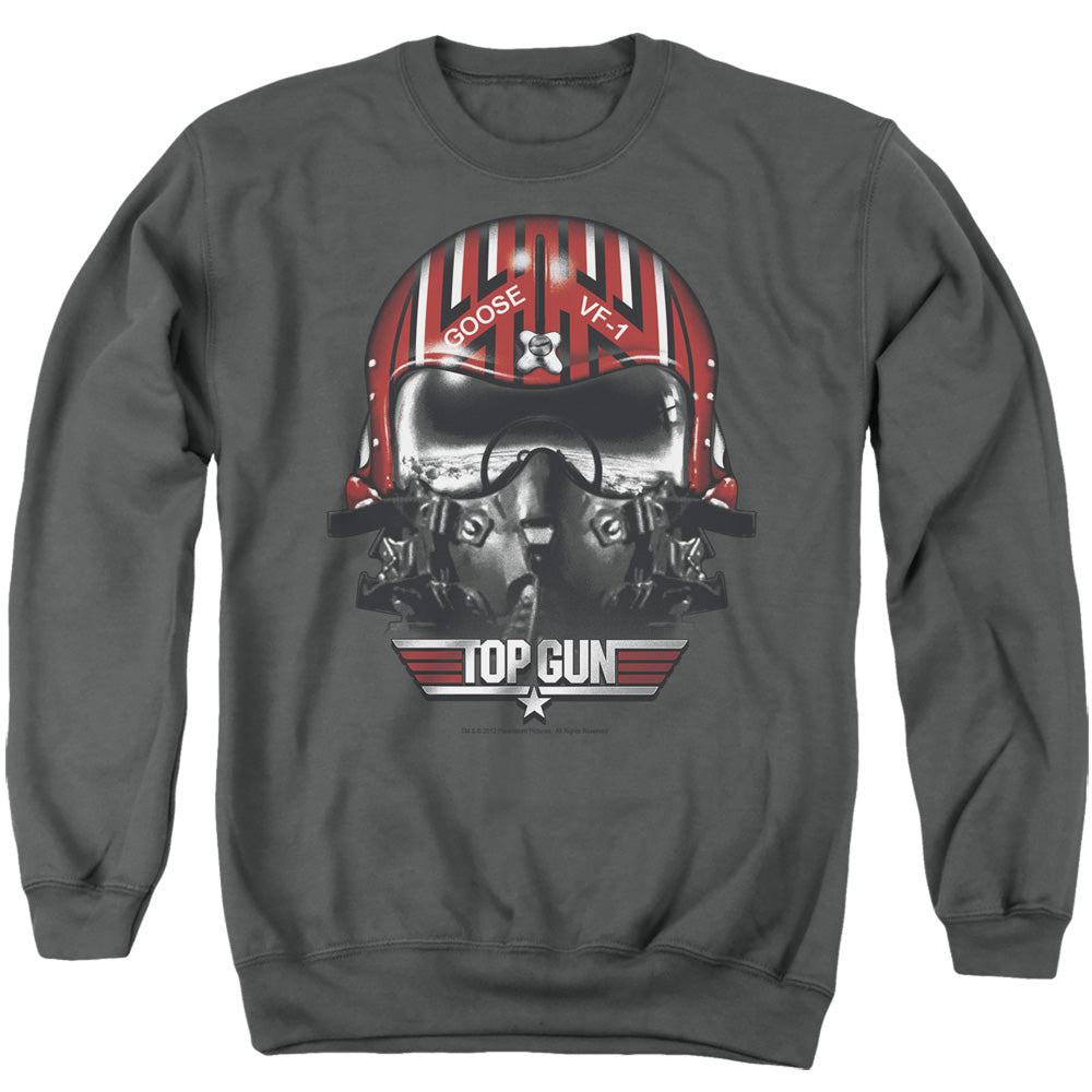 Top Gun - Goose Helmet - Adult Crewneck Sweatshirt - Charcoal