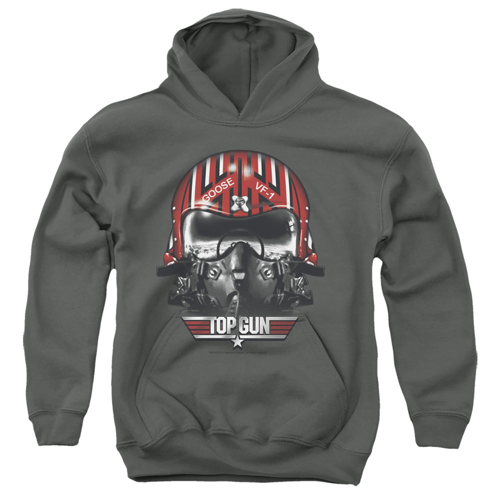 Top Gun - Goose Helmet - Youth Pull-over Hoodie - Charcoal