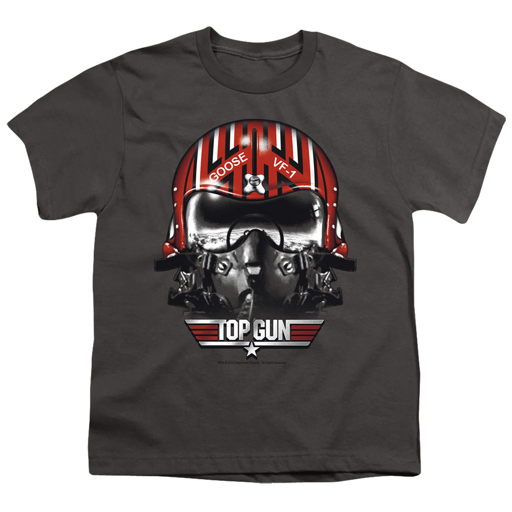 Top Gun - Goose Helmet - Short Sleeve Youth 18/1 - Charcoal T-shirt