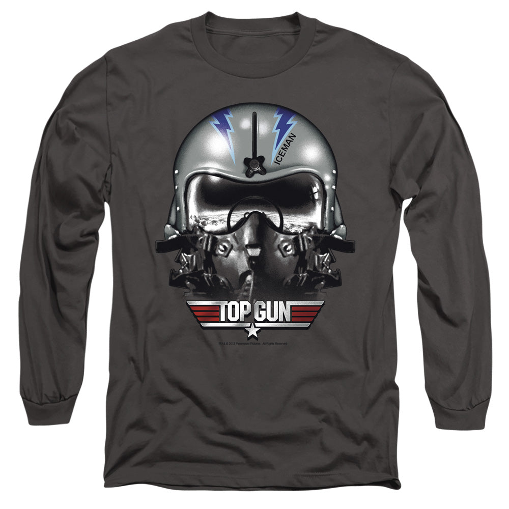 Top Gun - Iceman Helmet - Long Sleeve Adult 18/1 - Charcoal T-shirt