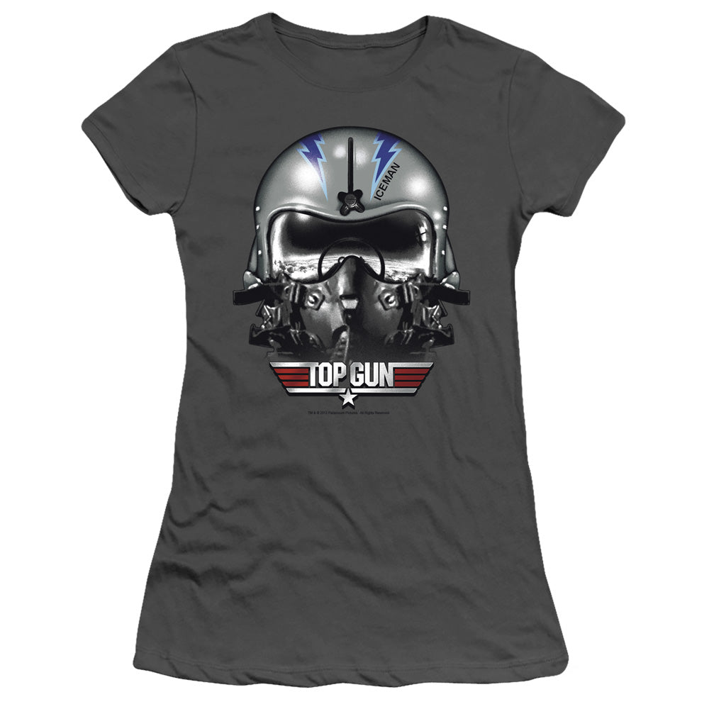 Top Gun - Iceman Helmet - Short Sleeve Junior Sheer - Charcoal T-shirt