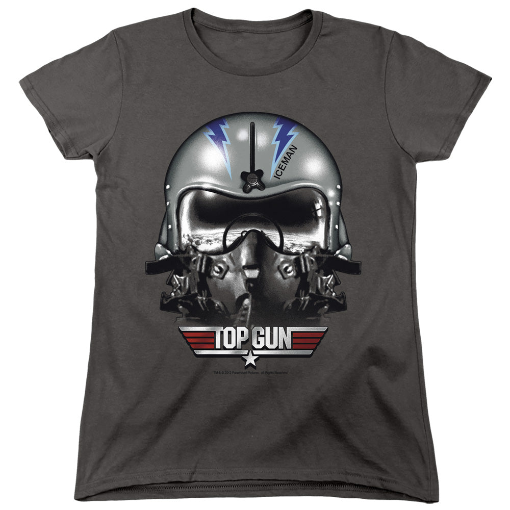 Top Gun - Iceman Helmet - Short Sleeve Womens Tee - Charcoal T-shirt