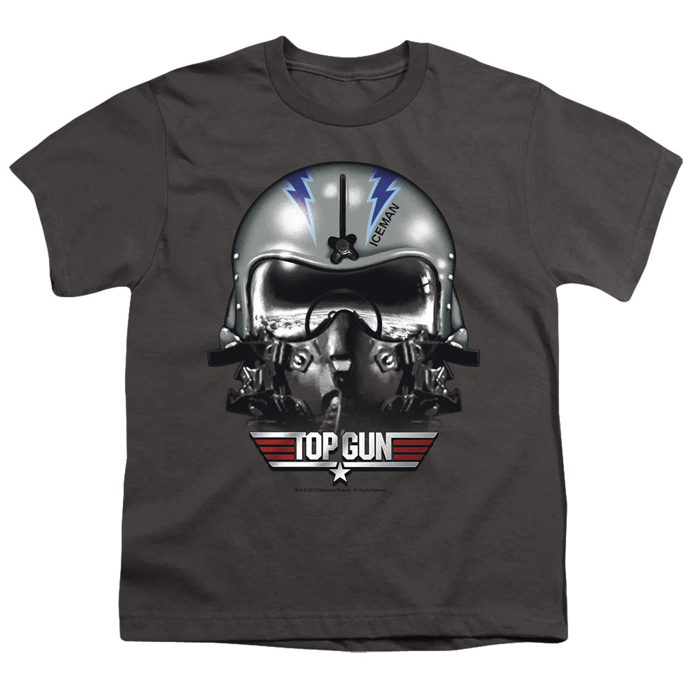 Top Gun - Iceman Helmet - Short Sleeve Youth 18/1 - Charcoal T-shirt